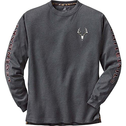 Legendary Whitetails Men's Non-Typical Long Sleeve T-Shirt for Outdoor Adventure Featuring Camouflage Print in Medium Si — Charcoal Heather