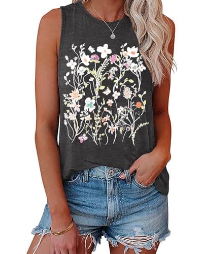 IRISGOD Women's Loose Fit Summer Graphic Tank Tops for Workout and Casual Wear
| IRISGOD Women's Cute Summer Graphic Sl — 25y-187 Wildflowers