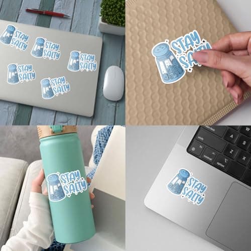 Stay Salty Waterproof Bumper Sticker for Car and Laptop - Beachy Gift for Salt Lovers
| Stay Salty Funny Decal Stickers
