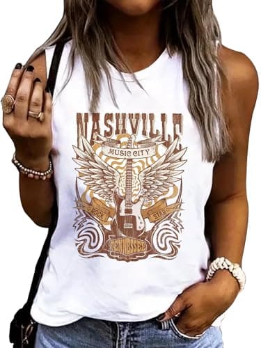 Lanmertree On Cruise Time Women's Summer Coconut Tree Sleeveless Shirts for Casual Beach Vacation
| Lanmertree Women's — Nashville-white