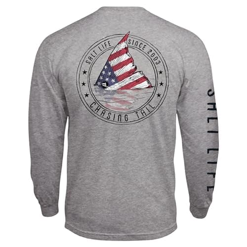 Salt Life Women's Redfish Stars & Stripes Long Sleeve Classic Fit Shirt for Fishing Outdoor Activities Comfortable and S
