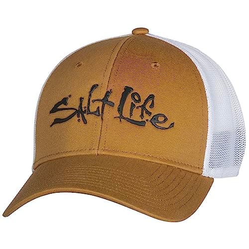 Salt Life Mens Fish Dive Surf Hat - Wide Brim Sun Protection Hat for Men at the Beach, Surfing, and Fishing, UV Protecti — Clay