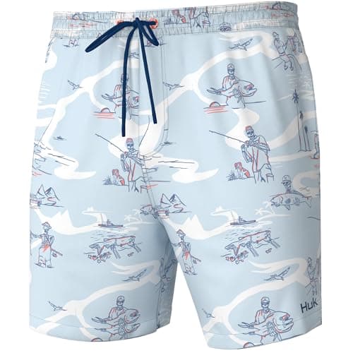 HUK Pursuit Volley Quick-Dry Fishing Shorts for Men Fast Drying Breathable Water Resistant Perfect for Summer Fishing Tr — Ice Water