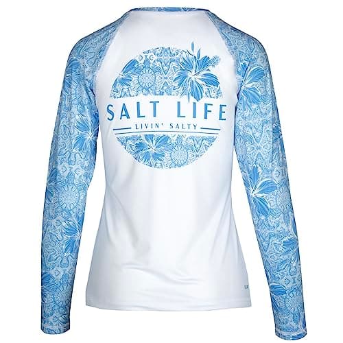 Salt Life Men's Turtle Neck Long Sleeve Performance Tee - Comfortable Apparel for Outdoor Adventures - Unisex Size M, Bl