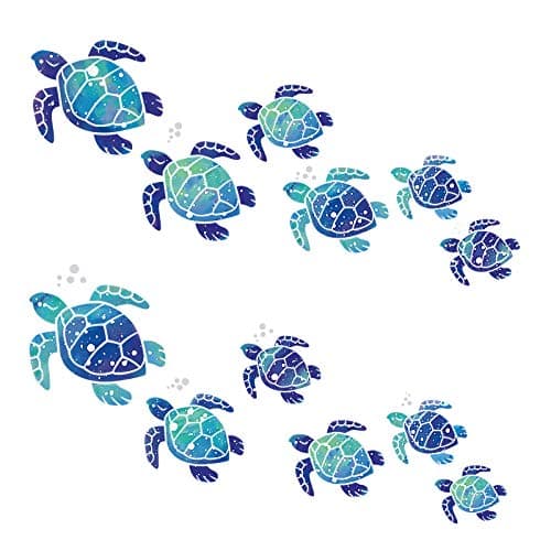 Sea Turtle Wall Decals for Home Office Decoration (Blue)  
Sea Turtle Vinyl Stickers for Nursery Room Decoration (Blue)