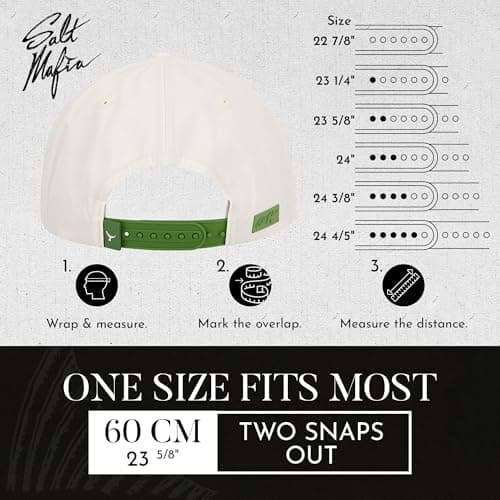 Salt Mafia Waterproof Hats for Men - 6 Panel Hat Curve Brim Snap Back Hat