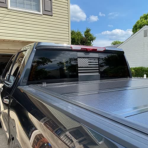 Dodge Ram 2009 to 2024 American Flag Decals Stickers Matte Black USA Flag Decal for Truck Back Middle Window