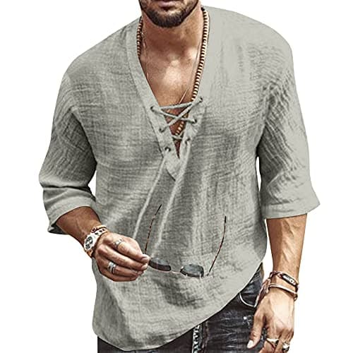 Rela Bota Men's V-Neck Short Sleeve Beach Shirt Printing Yoga Top
| Rela Bota Men's Short Sleeve Beach V-Neck Drawing S — Solid Gray