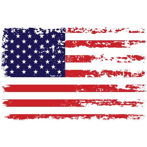 American Flag Decal - Distressed Patriotic Vinyl Bumper Sticker for Cars, Trucks & Vehicle Windows - Made in USA