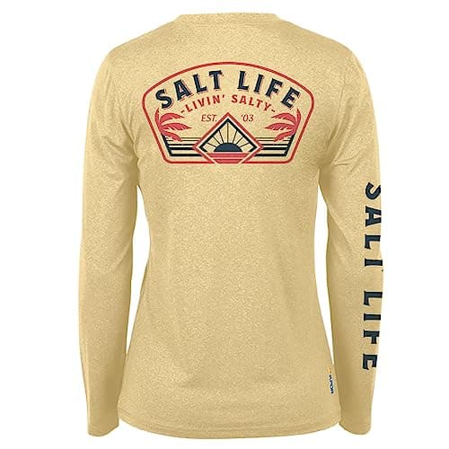 Salt Life Women's Sunlit Long Sleeve Performance Tee + Attributes + Usage Scenes + Selling Points + Specifications + Hot — Golden Haze Heather