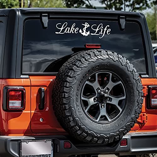 Lake Life Decal Vinyl Sticker for Car Truck Wall Laptop | White | 12" x 3"