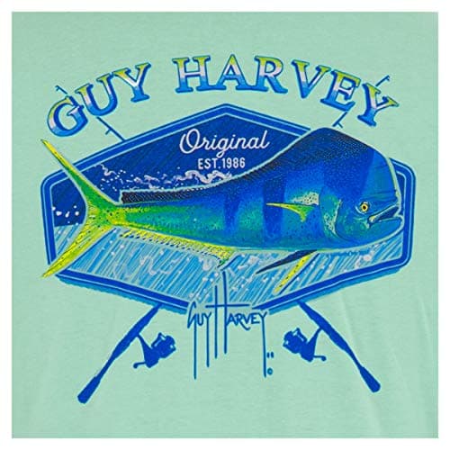 Guy Harvey Men’s Offshore Fish Collection Short Sleeve T-Shirt for Fishing Enthusiasts Feature-Fit Edition Medium Size R