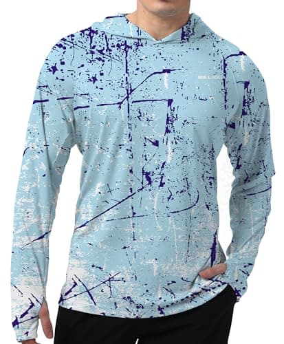 UPF 50+ Sun Protection Men's Hoodie Shirt for Fishing and Hiking
| Lightweight UPF 50+ Men's Hoodie Shirt for UV Protec — A-k-sky Blue