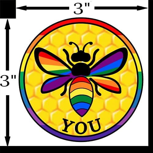 LGBTQ Rainbow Flag Premium Vinyl Decal 3 x 3 for Car Auto | Be Yourself Gay Pride Sticker + Better Than Magnets Sticks A