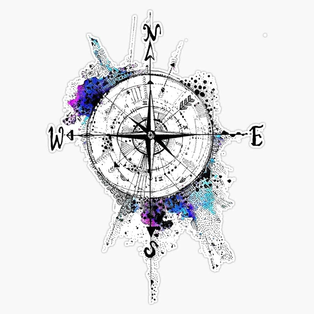 Not All Those Who Wander are Lost Compass Sticker - Vinyl Waterproof Sticker Decal for Car Laptop Wall Window Bumper Sti
