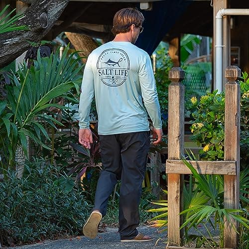 Salt Life Men's Dragnet Long Sleeve Performance Tee - Moisture Wicking Technology, Casual Wear, Outdoor Activities - Uni