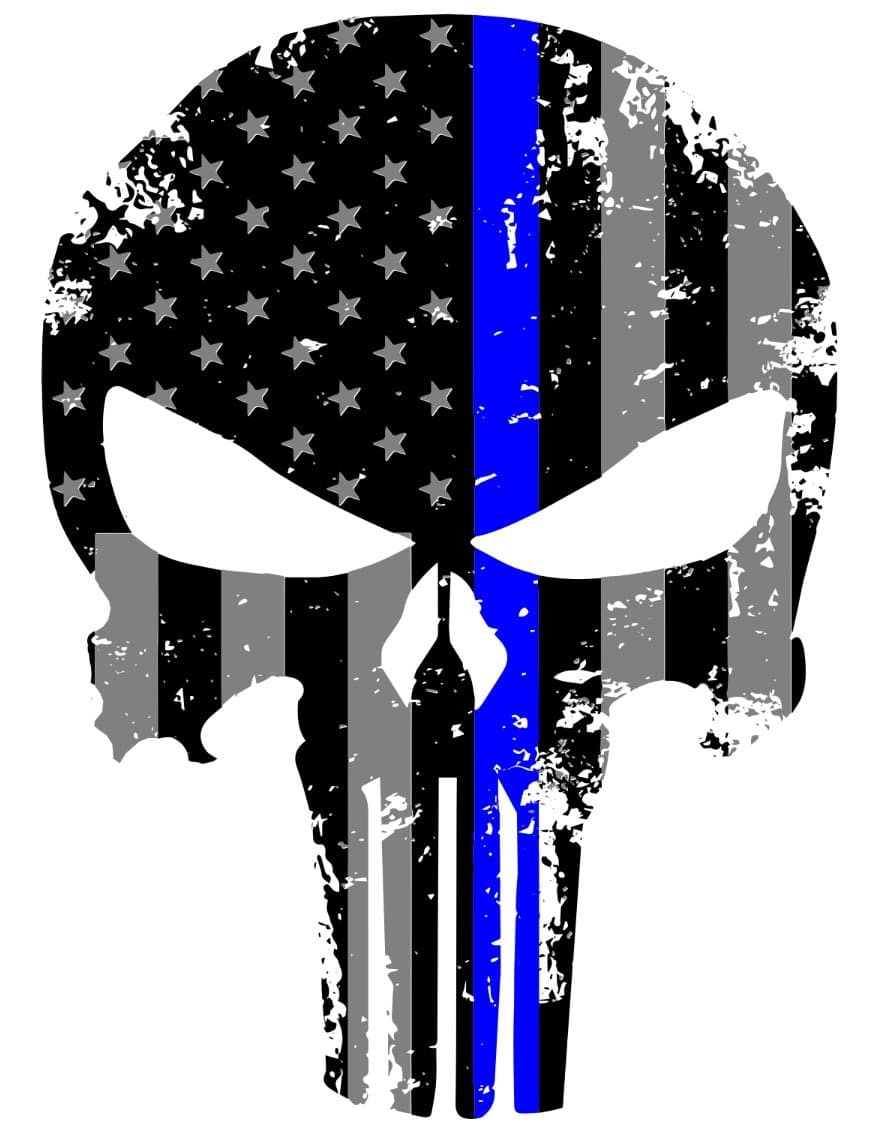 K9King Punisher Skull Reflective Thin Blue Line Sticker for Cars and Trucks
| K9King US Flag Decal with Thin Line Stick