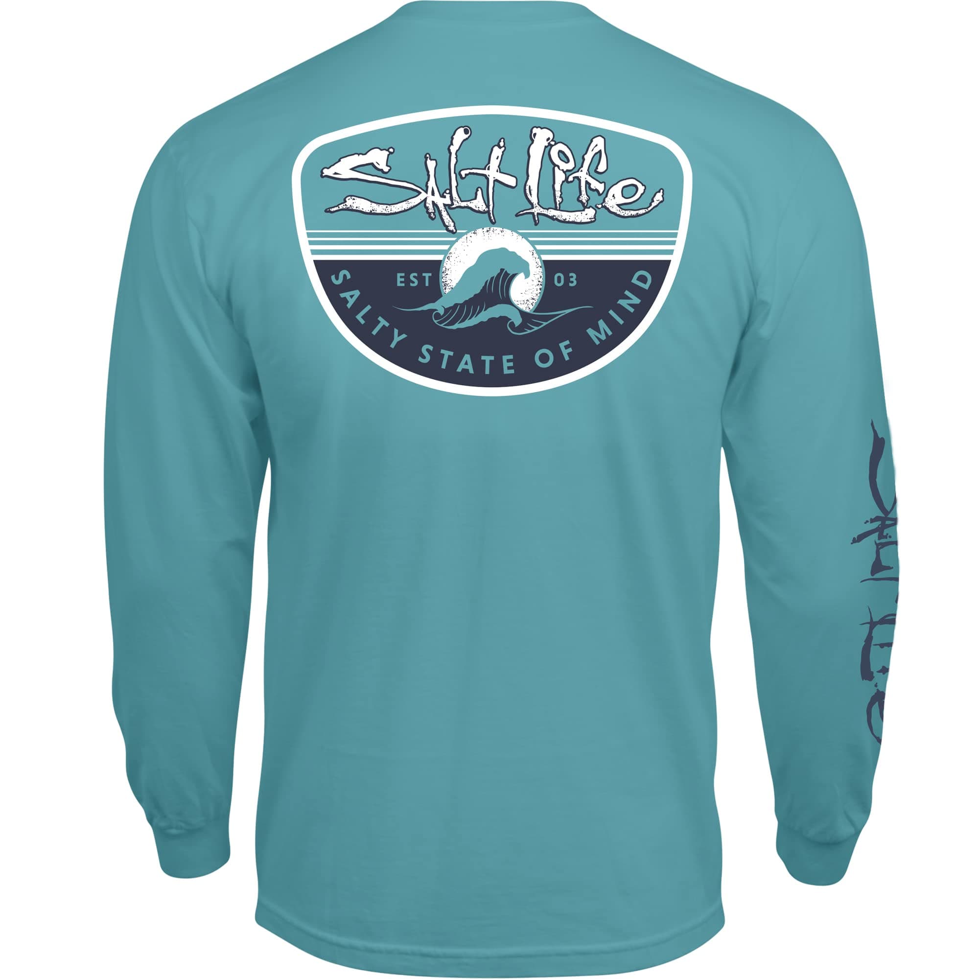 Salt Life Men's Comfortable Long Sleeve Crew Neck Tee for Casual Wear Morning Wave