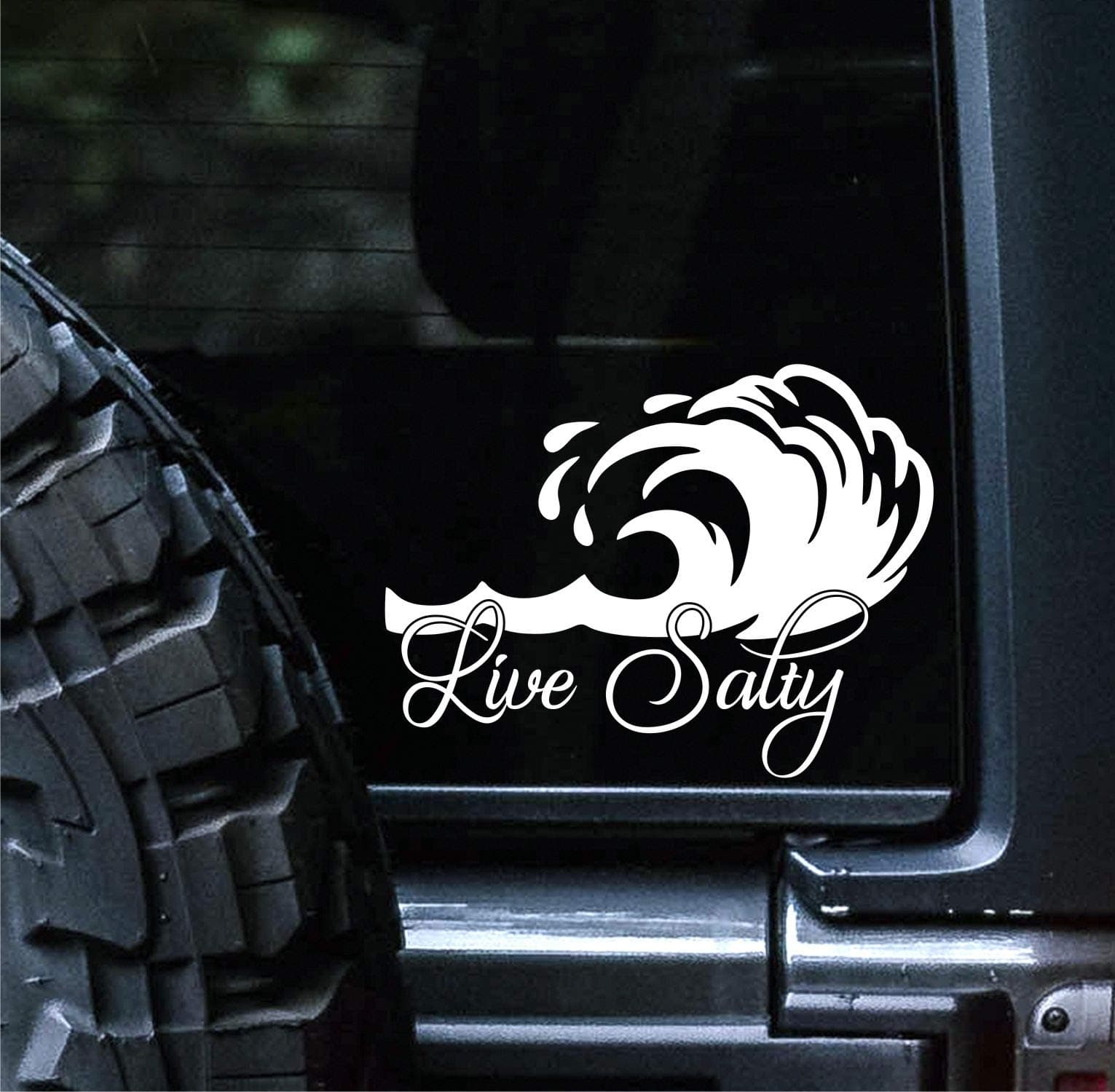 Sunset Graphics & Decals Live Salty Decal Vinyl Car Sticker Tropical Beaches Vacation for Cars Trucks Vans Walls Laptops