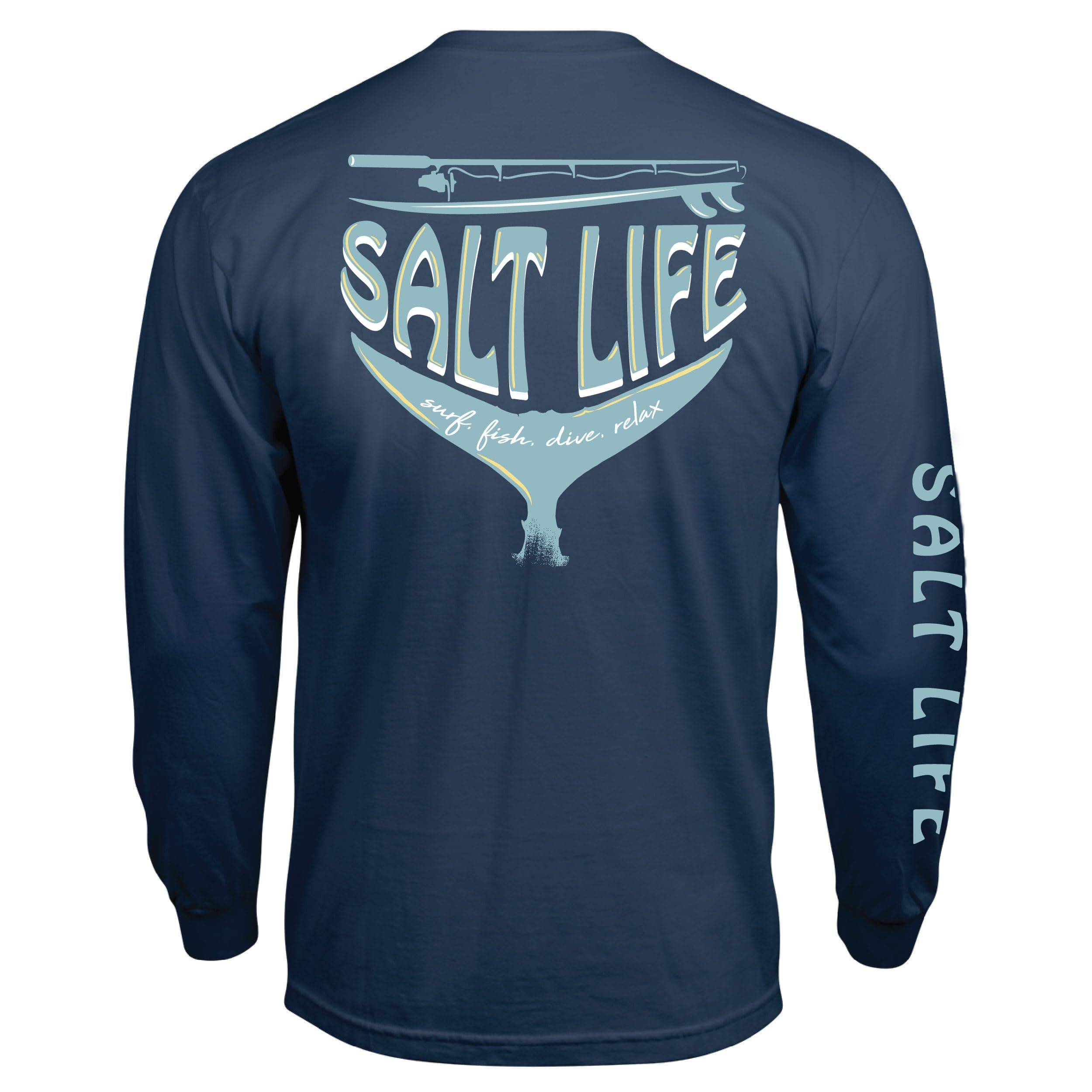 Salt Life Men's Sl Reel Long Sleeve Tee + Core Fashion + Men + Casual Wear + Breathable Fabric + 100% Cotton + Multiple