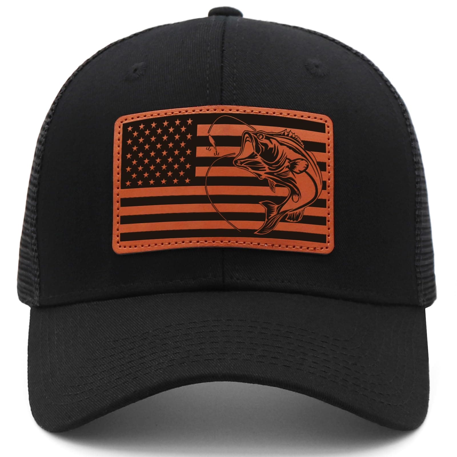 KKilicy American Flag Fishing Trucker Hat for Dad MenBirthday Retirement Gifts
