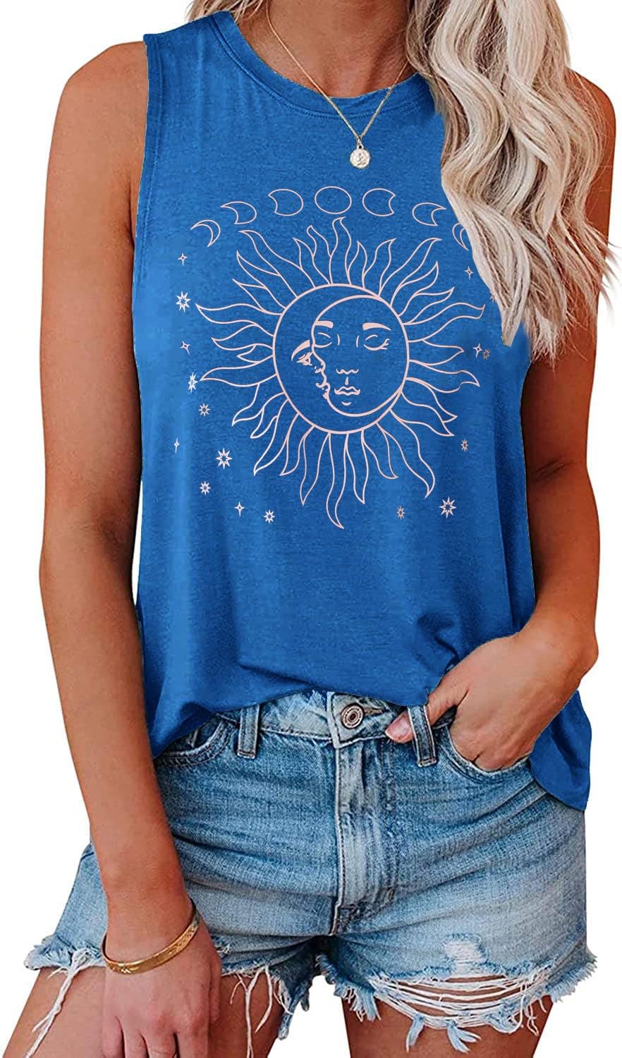 IRISGOD Women's Loose Fit Summer Graphic Tank Tops for Workout and Casual Wear
| IRISGOD Women's Cute Summer Graphic Sl