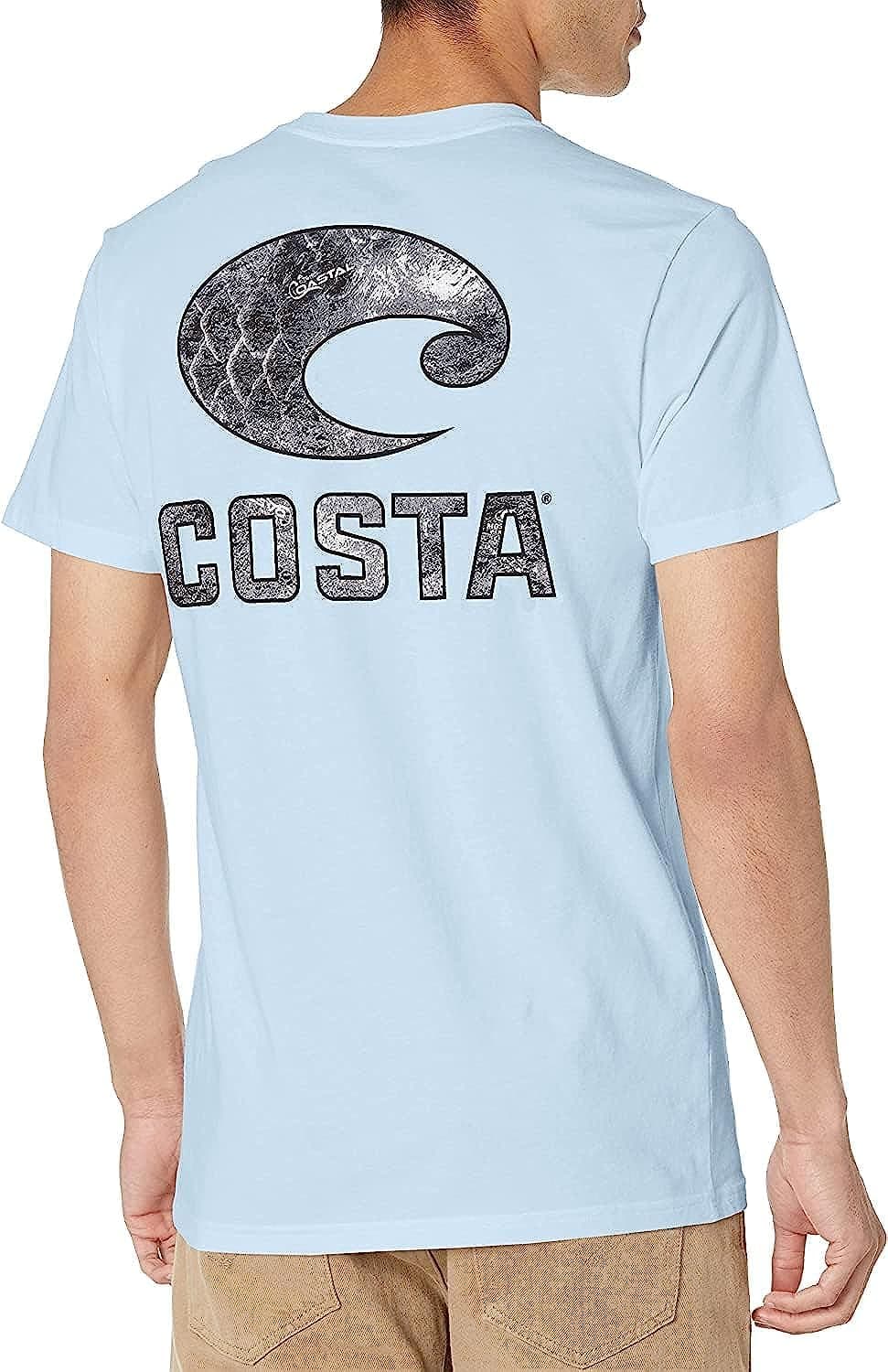 Costa Del Mar Men's Short Sleeve Crewneck T-Shirt Mossy Oak Coastal Style Trendy Summer Wear Medium Size Popular Summer