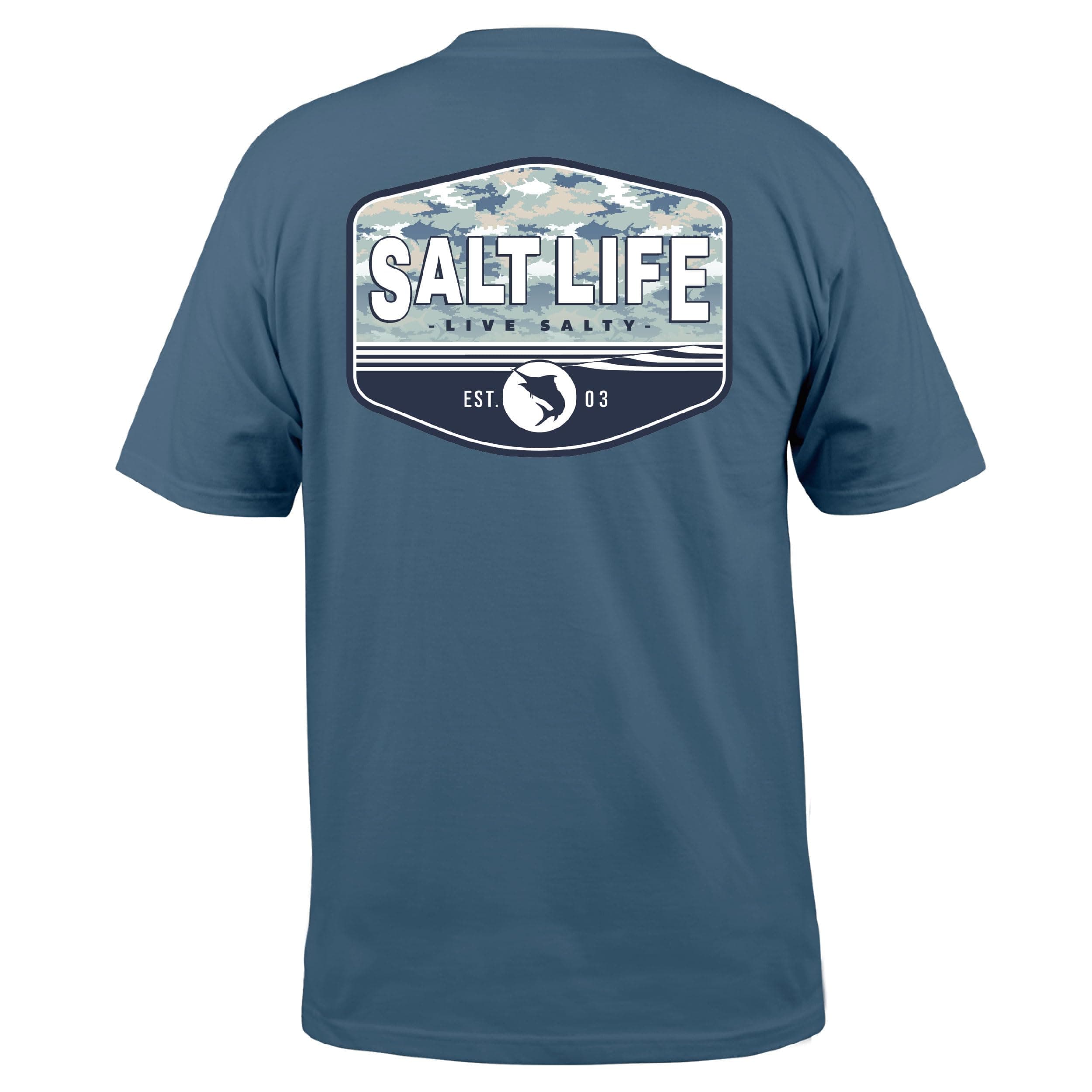 Salt Life Men's Aquatic Journey Fade Short Sleeve Tee for Active Men in Beach Volleyball Games and Beach Days Lightweigh