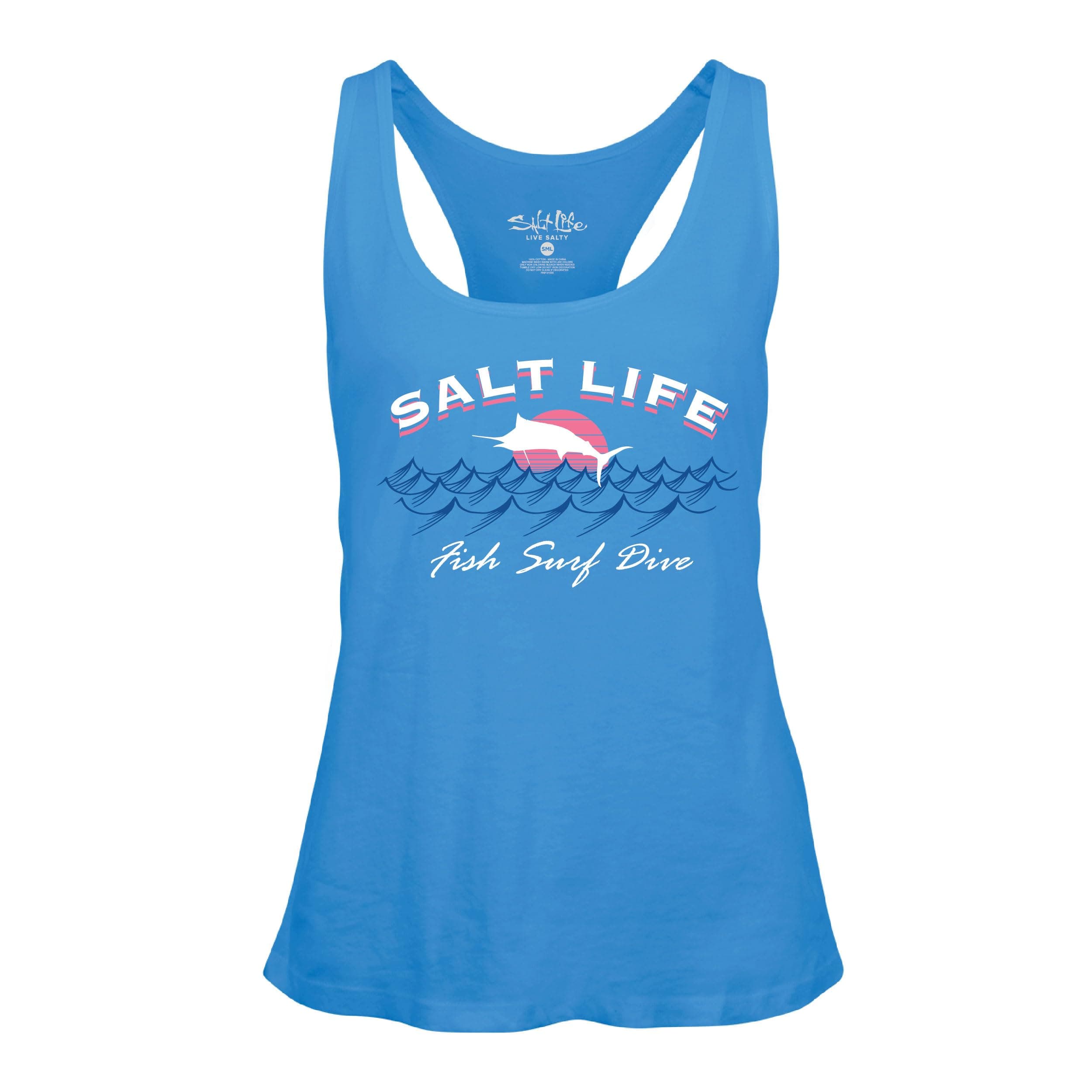 Salt Life Women's Comfortable Sunset Jumpers Tank Top for Summer Beach Wear Ultra Breathable Lightweight Style Various S