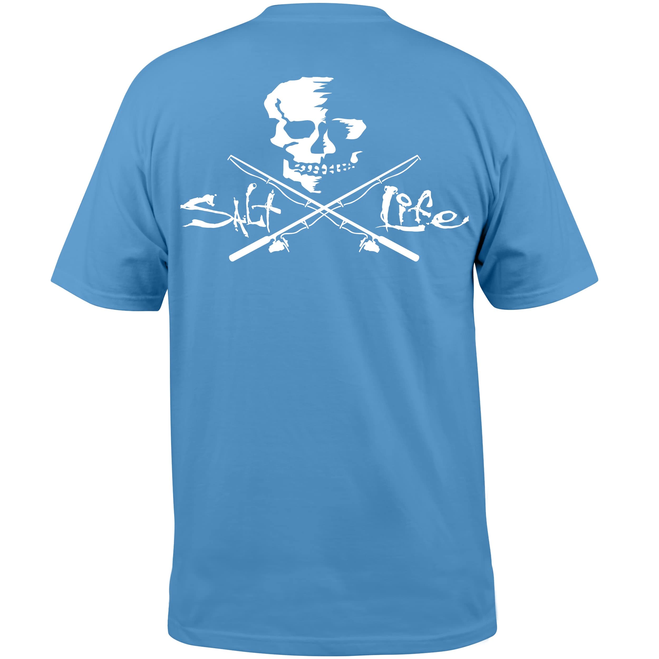 Salt Life Men's Casual Classic Fit Short Sleeve Shirt for Men with Skull and Poles Design