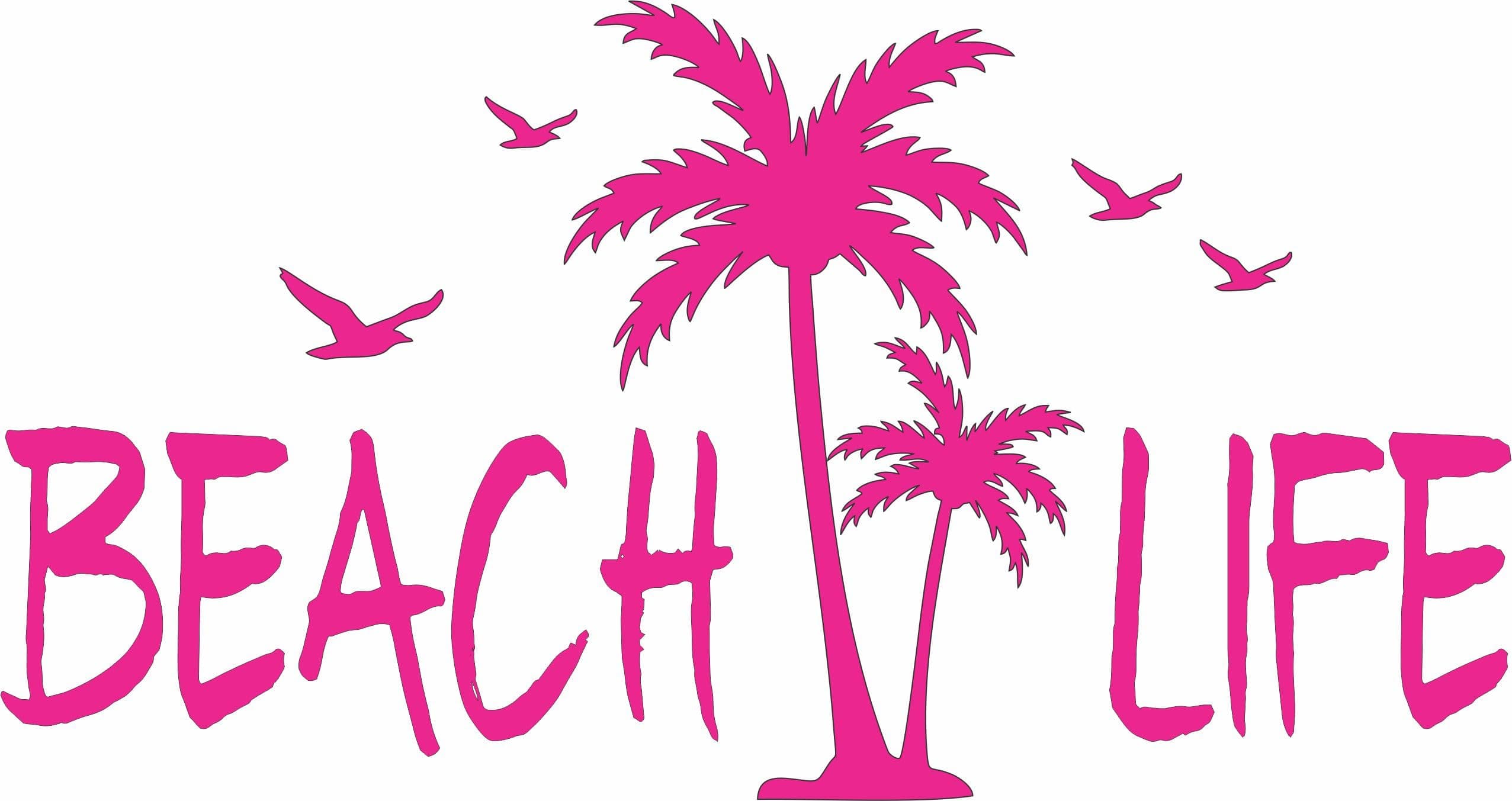 Beach Life Palm Trees Birds Ocean Pink Vinyl Window Decal for Car/Truck
Beach Life Palm Trees Birds Ocean Die Cut Pink V
