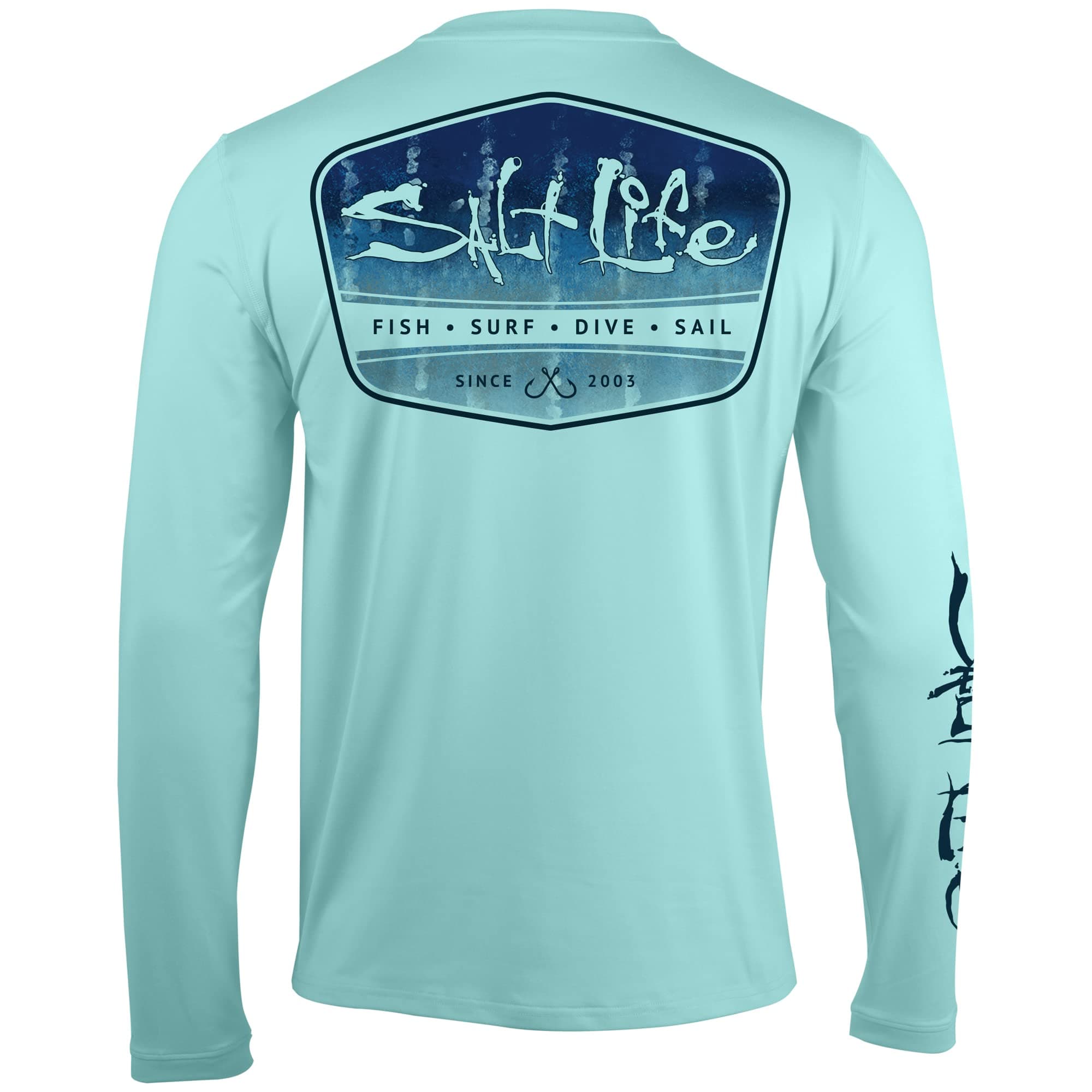 Salt Life Men's Marlin Fade Long Sleeve Performance Shirt for Outdoor Adventure Features Breathable Fabric and UV Protec