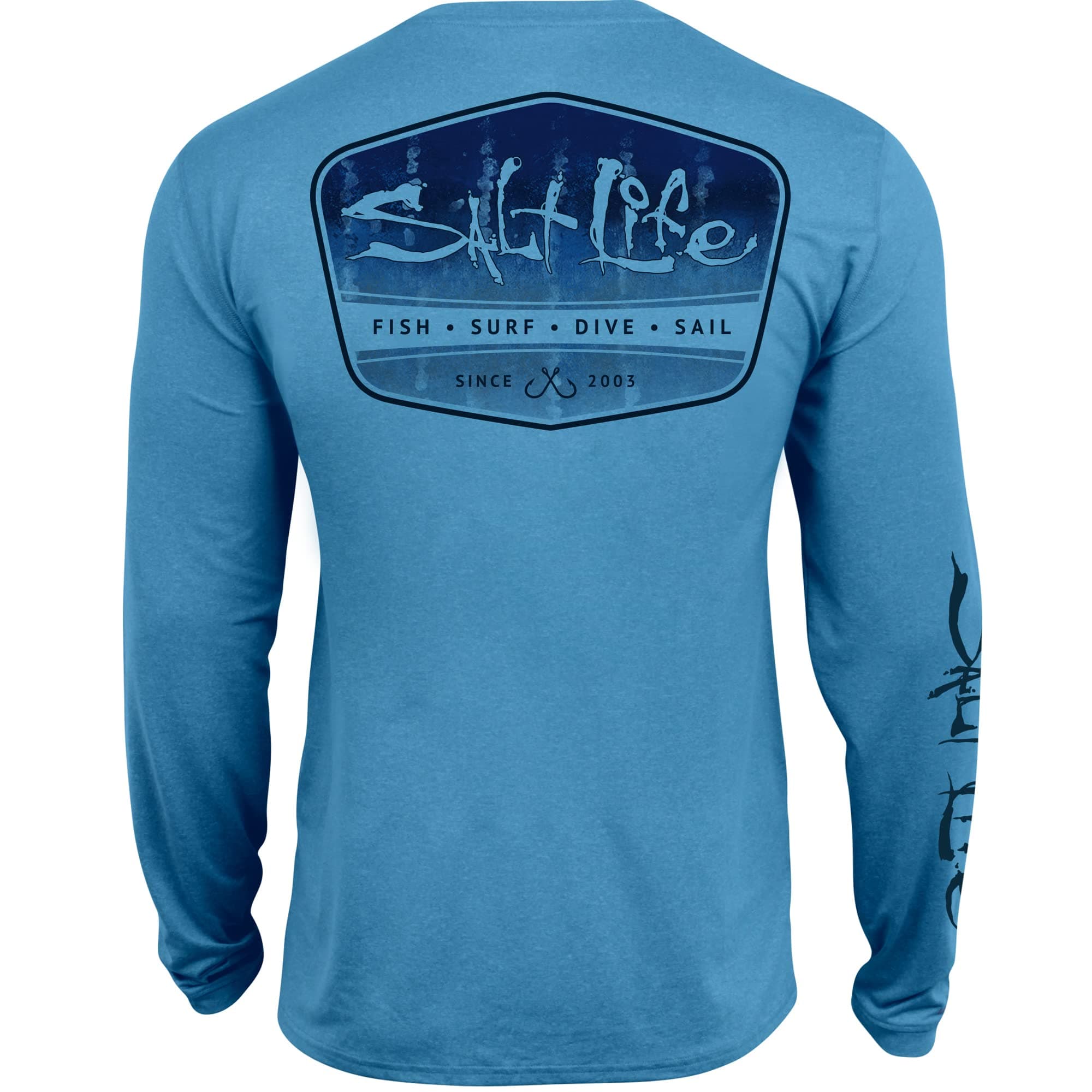 Salt Life Men's Marlin Fade Long Sleeve Performance Shirt for Active Men in Beach Volleyball Games and Daily Wear, Quick