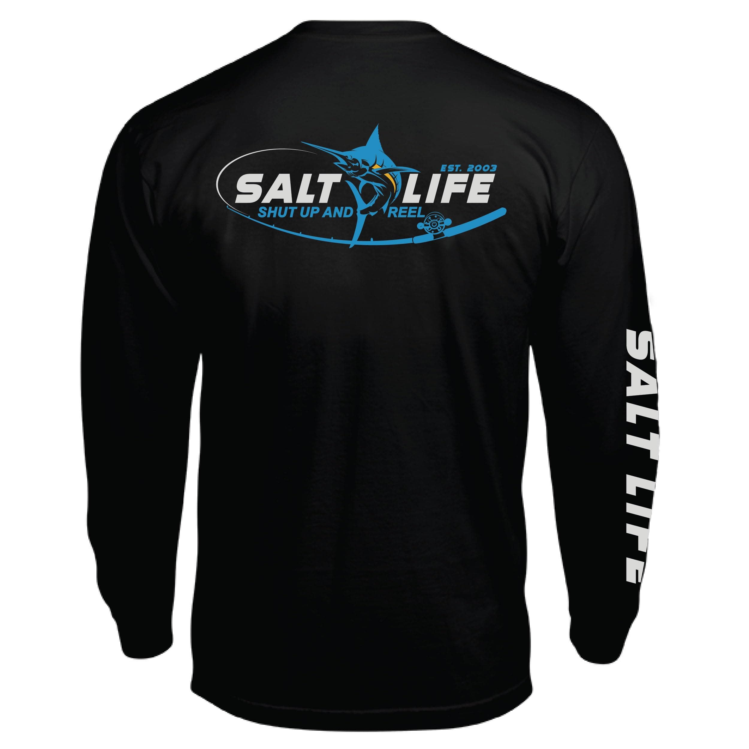 Salt Life Men's Reel Time Long Sleeve Classic Fit Shirt for Outdoor Adventures with Moisture Wicking Technology, Boatnec