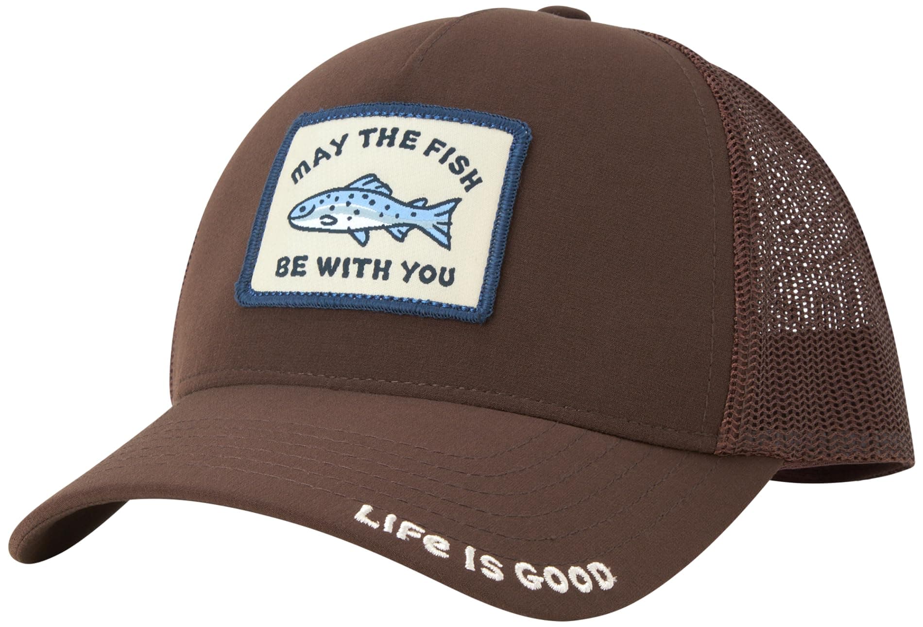 Life is Good Men's Mesh-Back Logo Patch Adjustable Baseball Cap - Stylish Summer Hat for Men