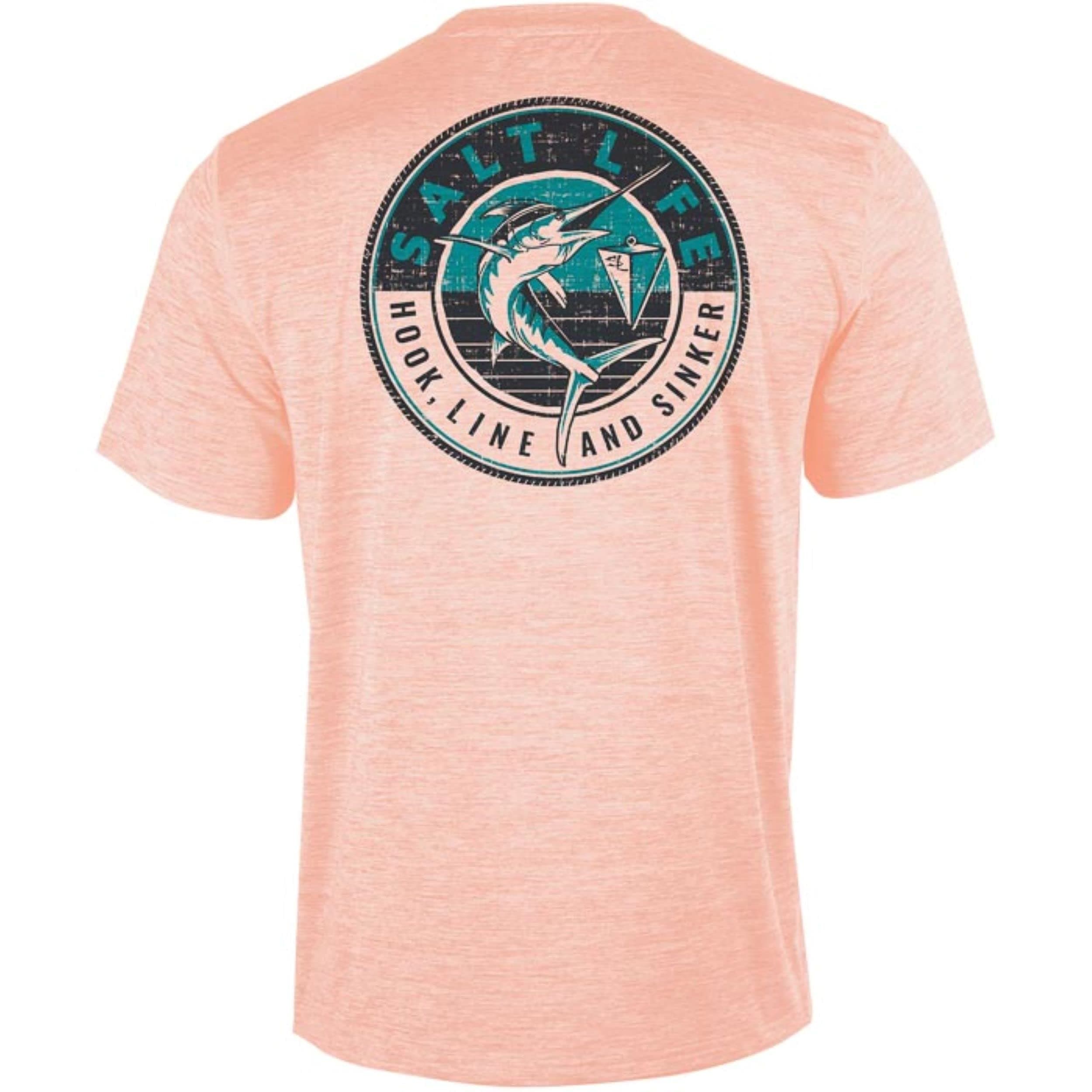 Salt Life Men's Marlin Sinker Short Sleeve Performance Shirt for Fishing Enthusiasts in Warm Weather Outdoor Activities