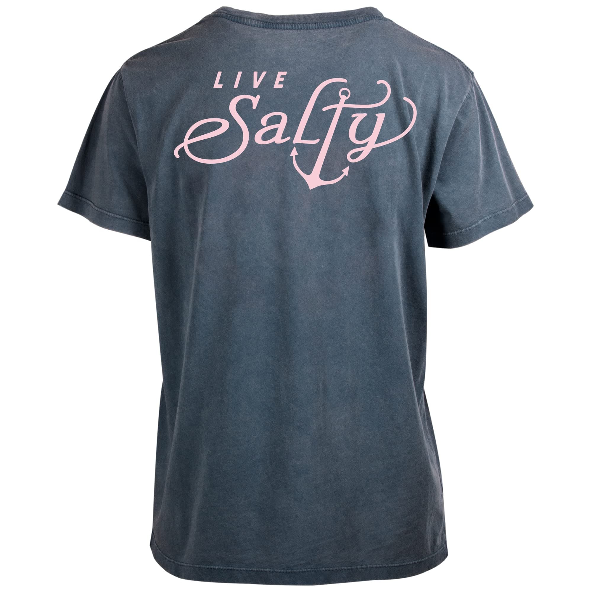 Salt Life Women's Salty Anchor Short Sleeve Boyfriend Tee for Casual Wear with Vintage Style and Versatile Fit Sizes ava