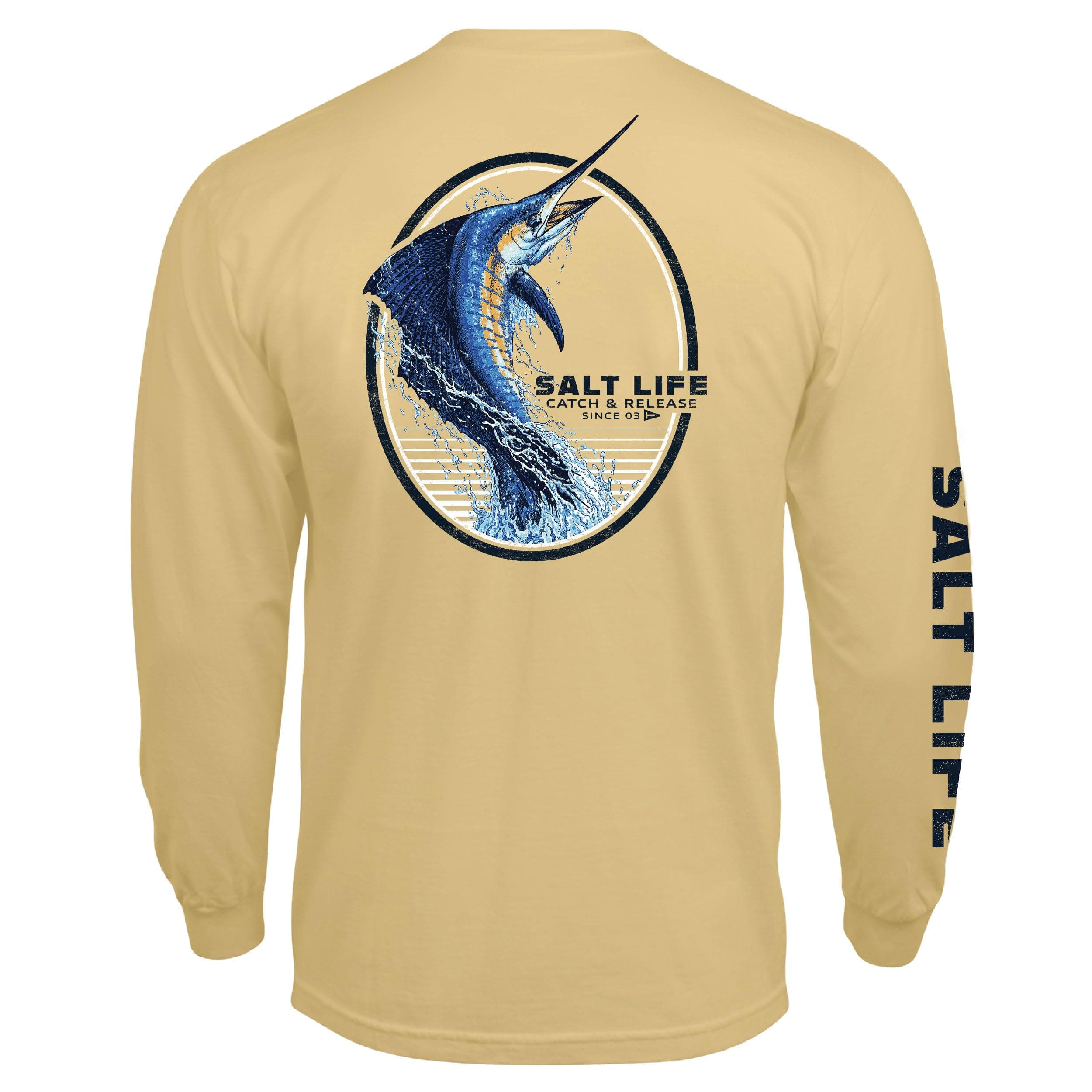 Salt Life Men's Catch & Release Long Sleeve Classic Fit Shirt for Outdoor Adventures with Moisture Wicking Technology, L