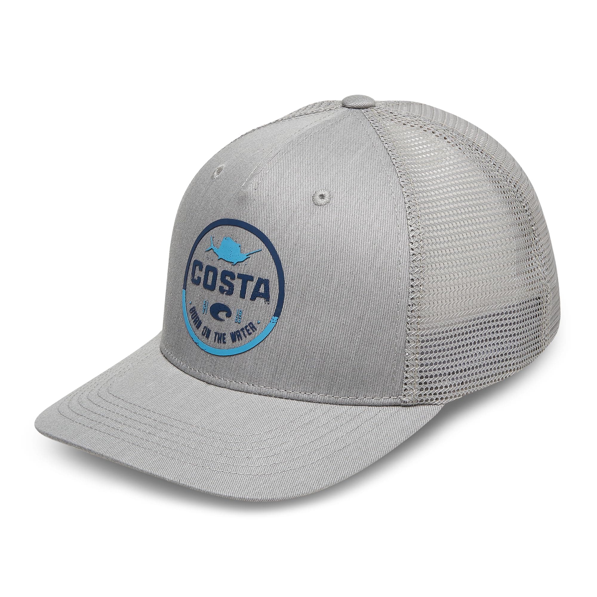 Costa Del Mar Unisex Adult Chatham Shark Twill Trucker Hat Adjustable Fit Wide Brim UV Protection Outdoor Activities Sun