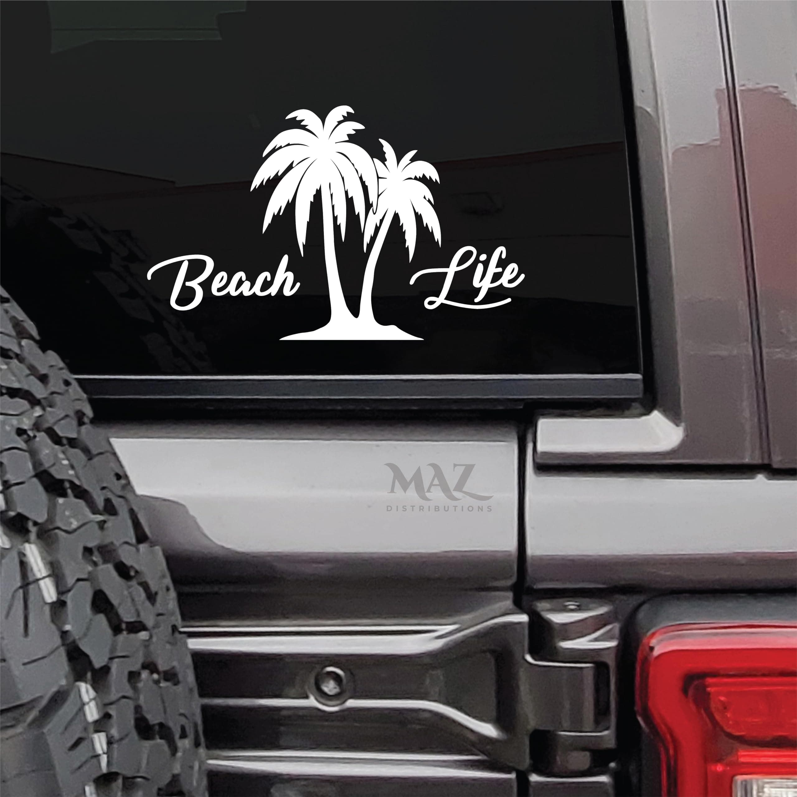 MAZ Distributions Waterproof Beach Life Explorer Adventure Boat Sticker – For Car, Truck and Laptop – Indoor and Outdoor