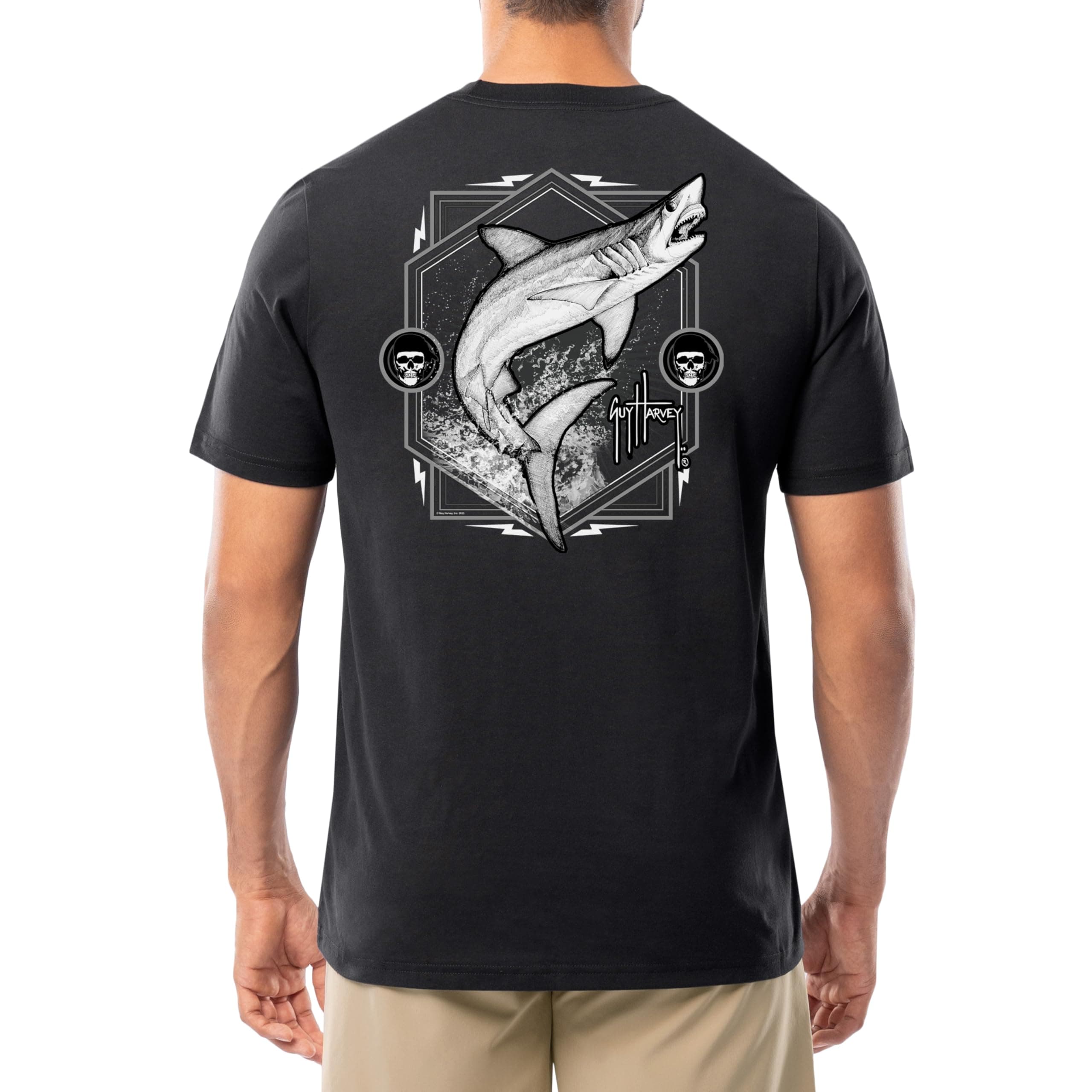 Guy Harvey Men’s Short Sleeve Cotton Graphic T-Shirt for Outdoor Adventures featuring Sea Life Art, Size Medium, 100% Co