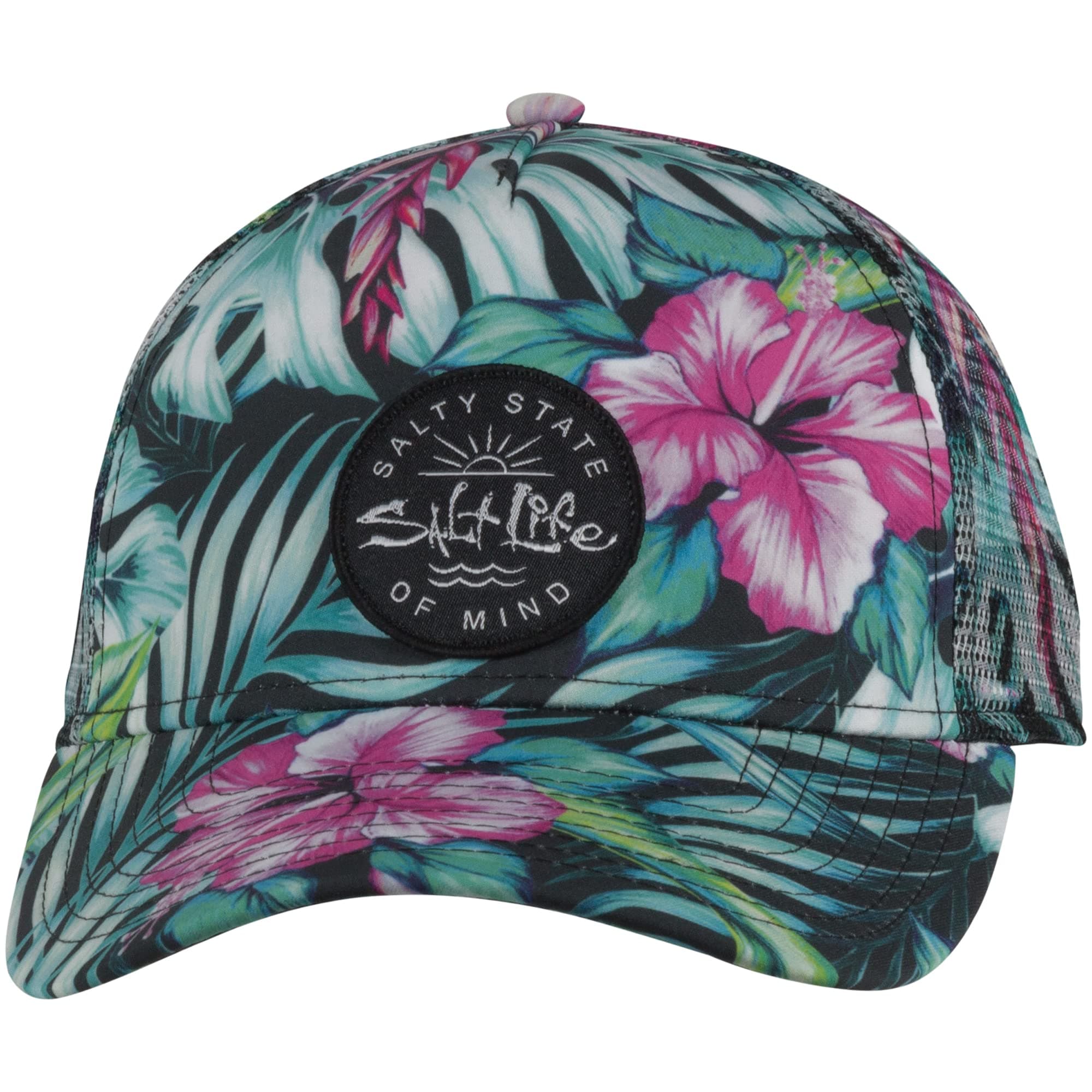Salt Life Girls Blue Hawaiian Youth Mesh Hat - Stylish, Comfortable & Adjustable - One Size US - Summer Beach and Pool P