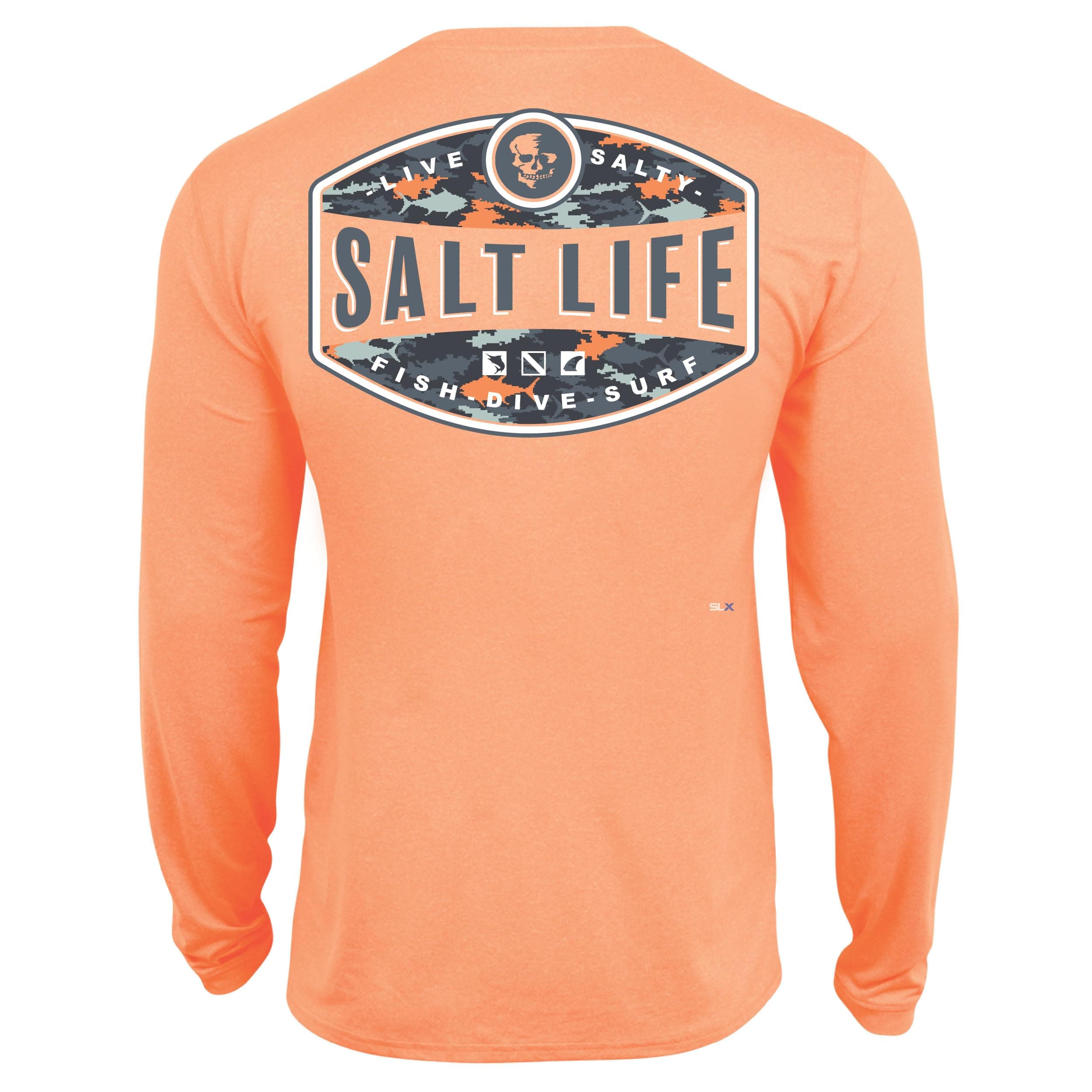 Salt Life Men's Performance Long Sleeve Tee for Swimming and Outdoor Activities Comfort, Moisture-Wicking, UV Protection
