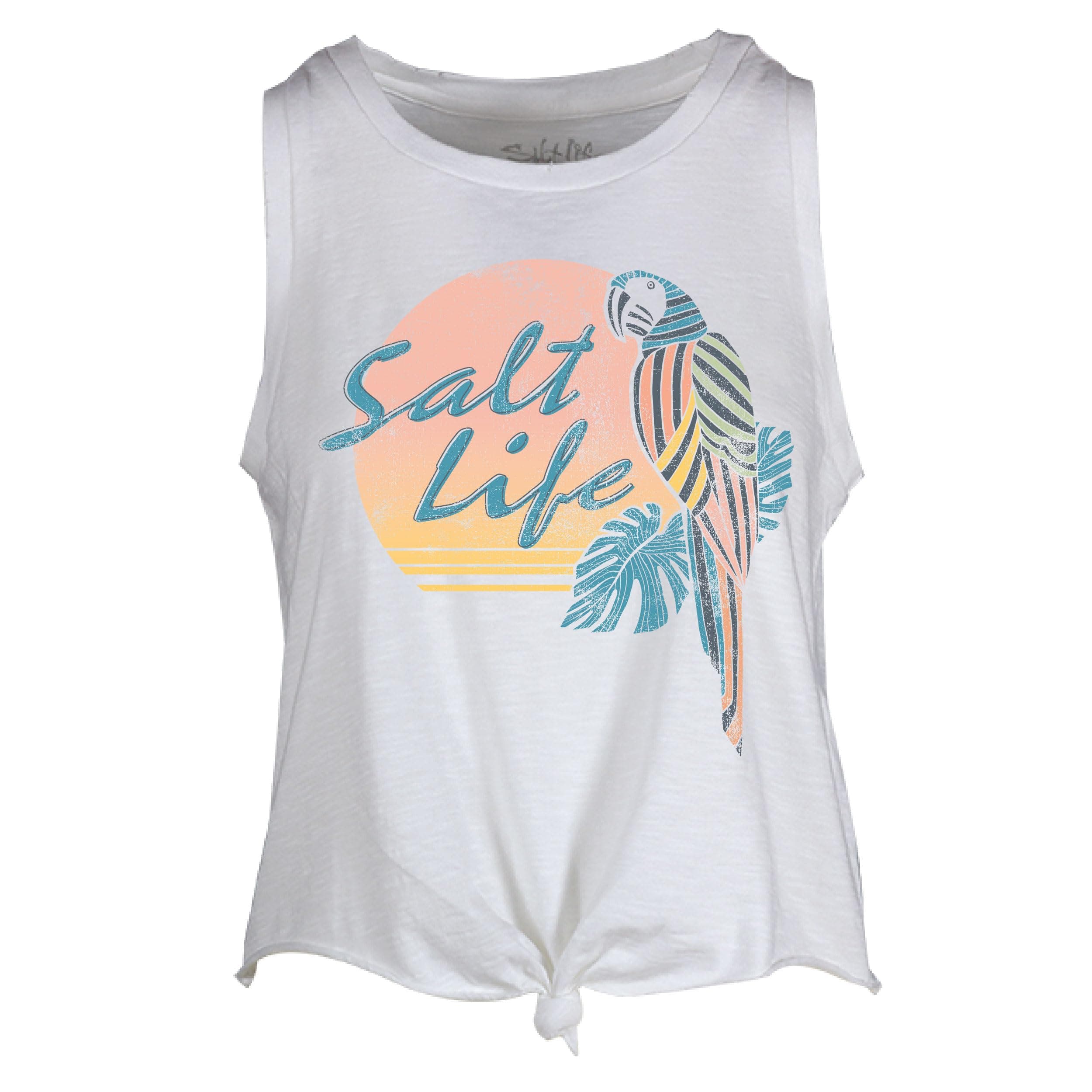 Salt Life Women's Stylish Polly in Paradise Muscle Tank Top for Summer Beach Days with Comfortable Fit and UV Protection