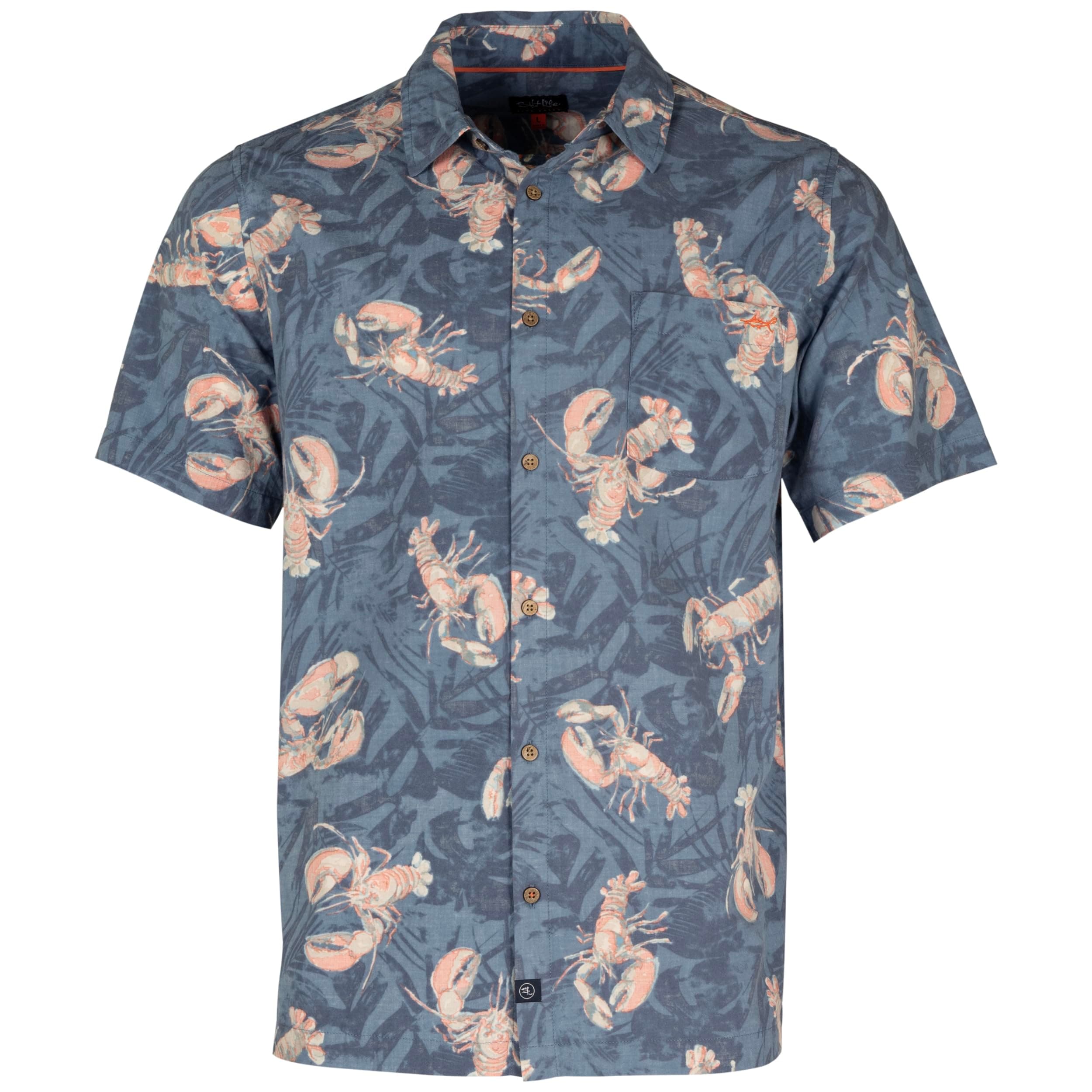 Salt Life Men's Rock Lobster Woven Short Sleeve Tee - Stylish & Comfortable Summer Shirt for Men, Casual Wear, Versatile