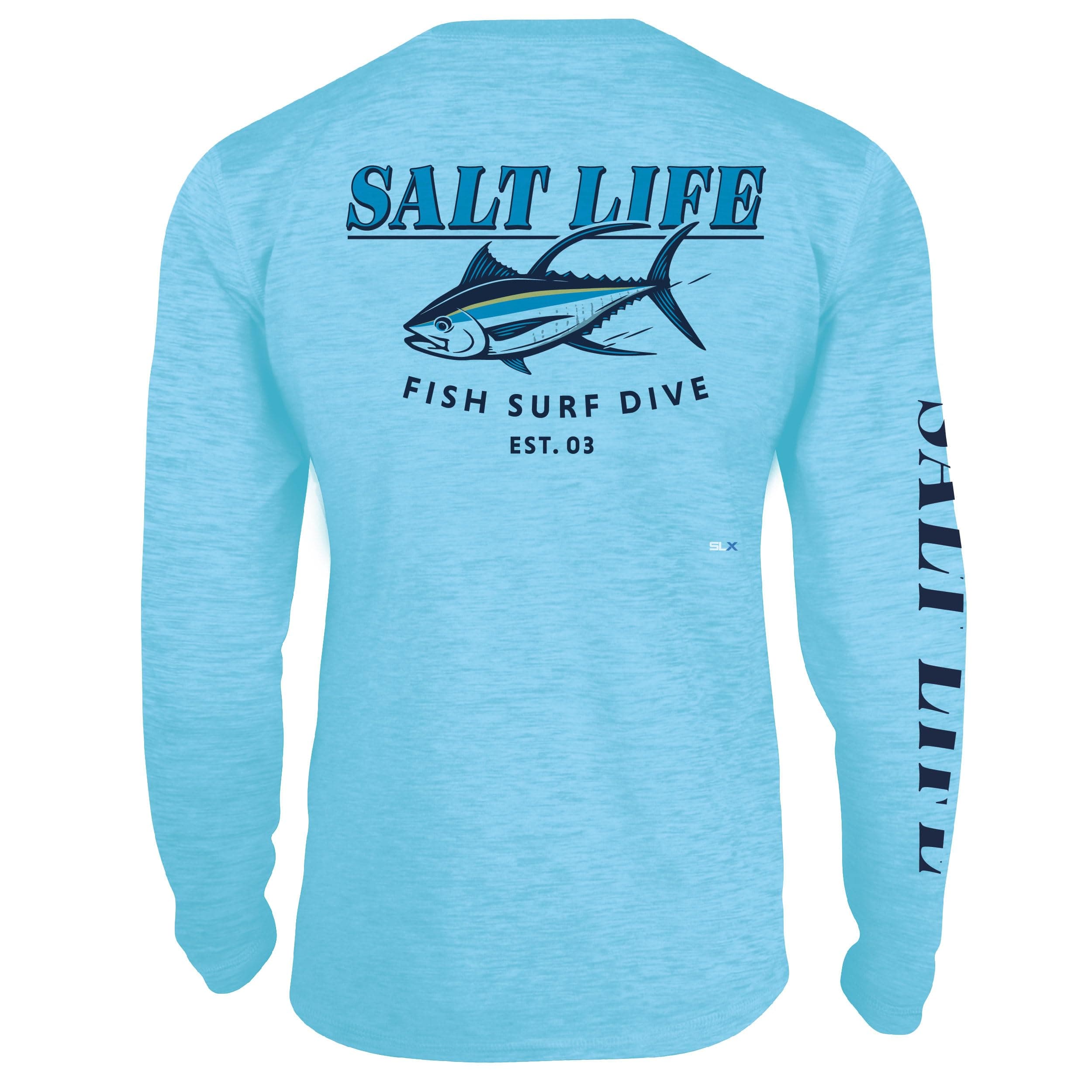 Salt Life Men's Tuna Town Long Sleeve Performance Tee + Core Stretch + Active Men + Outdoor Adventures + Moisture Wickin