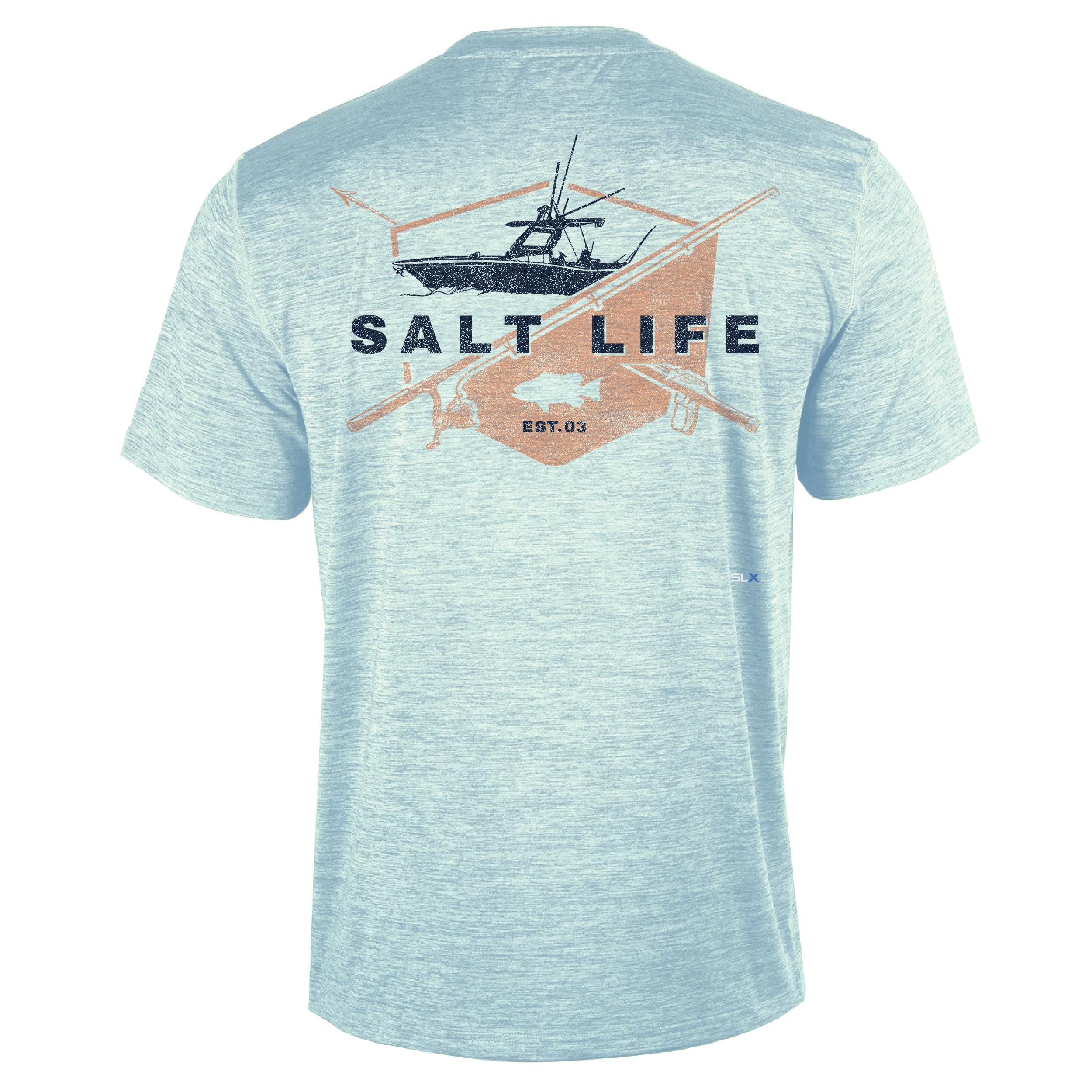 Salt Life Men's Ride Or Die Short Sleeve Performance Pocket Shirt for Active Men in Summer Sun Protection