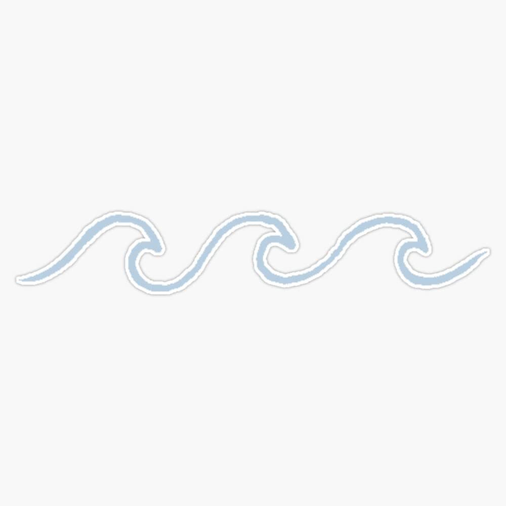 Simple Wave Bumper Sticker Vinyl Decal - Automotive Use - Outdoor Vehicle Decoration - Durable and Easy to Install - 5"