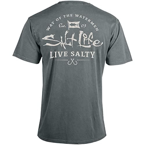 Salt Life Men's Fashionable Short Sleeve Tee for Beach Summer — Storm