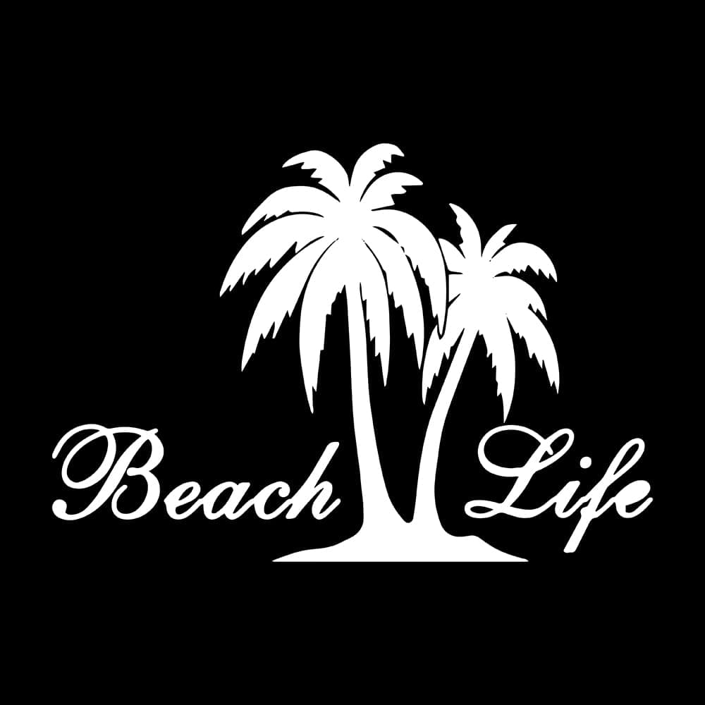 Smart Beach Life Vinyl Decal for Cars Trucks Vans SUVs Windows | White | 9" Inch | Car Decal Storage Durable White Vinyl